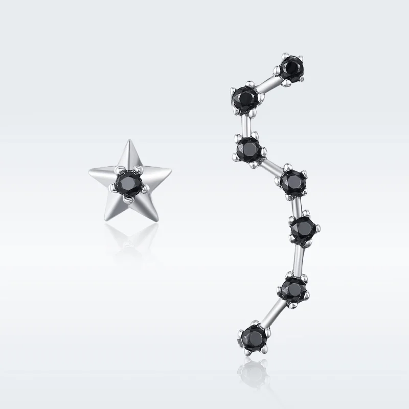 (Bild für) Silberne Big Dipper-Ohrstecker im Pandora-Stil - SCE166 - Ansicht 3