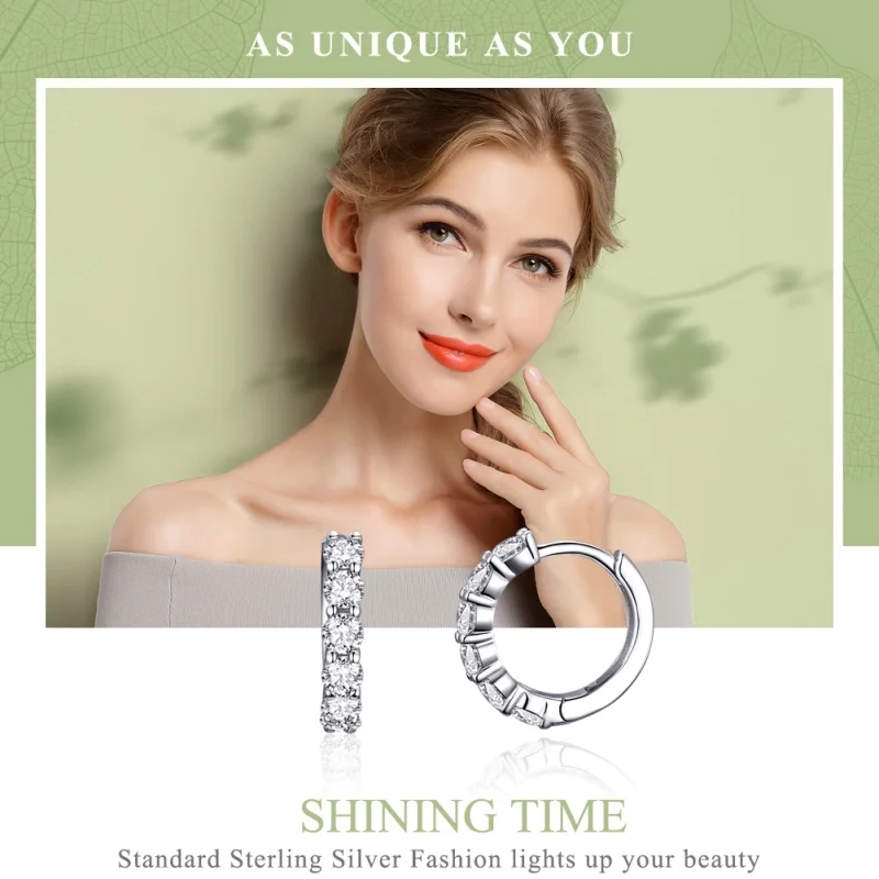 (Bild für) Silberne Bright Time-Creolen im Pandora-Stil - SCE524 - Ansicht 2