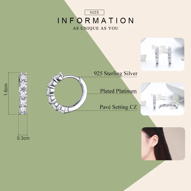 (Bild für) Silberne Bright Time-Creolen im Pandora-Stil - SCE524 - Ansicht 3
