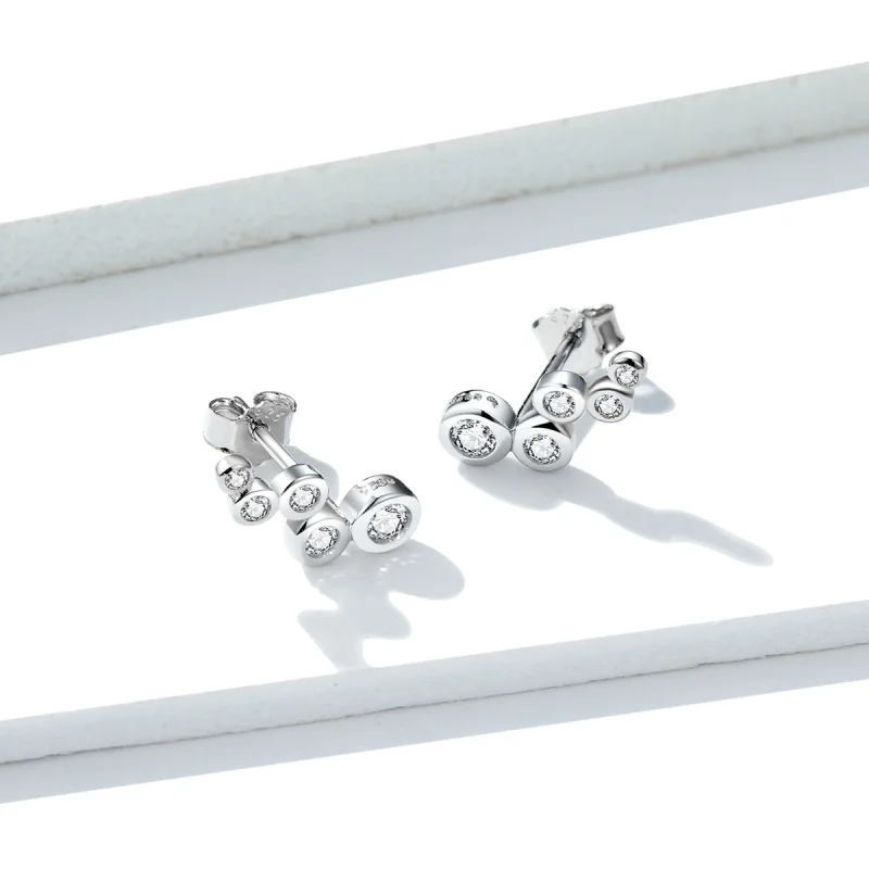 (Bild für) Silberne glänzende Eleganz-Ohrstecker im Pandora-Stil - BSE235 - Ansicht 2