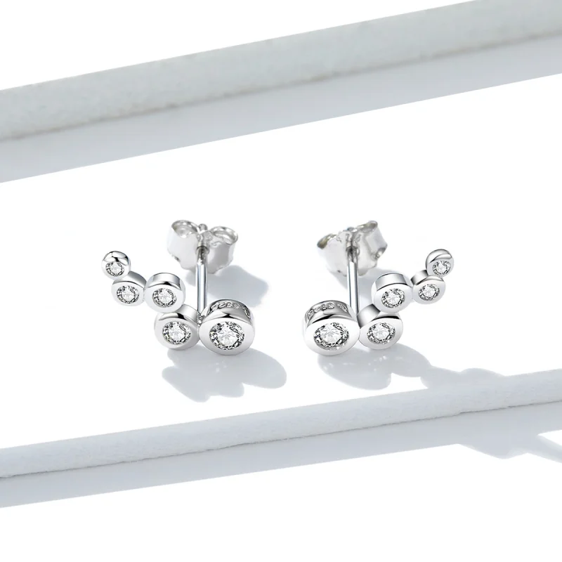 (Bild für) Silberne glänzende Eleganz-Ohrstecker im Pandora-Stil - BSE235 - Ansicht 3