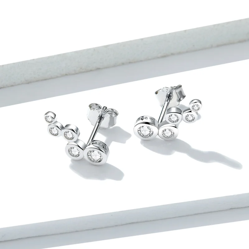 (Bild für) Silberne glänzende Eleganz-Ohrstecker im Pandora-Stil - BSE235 - Ansicht 4