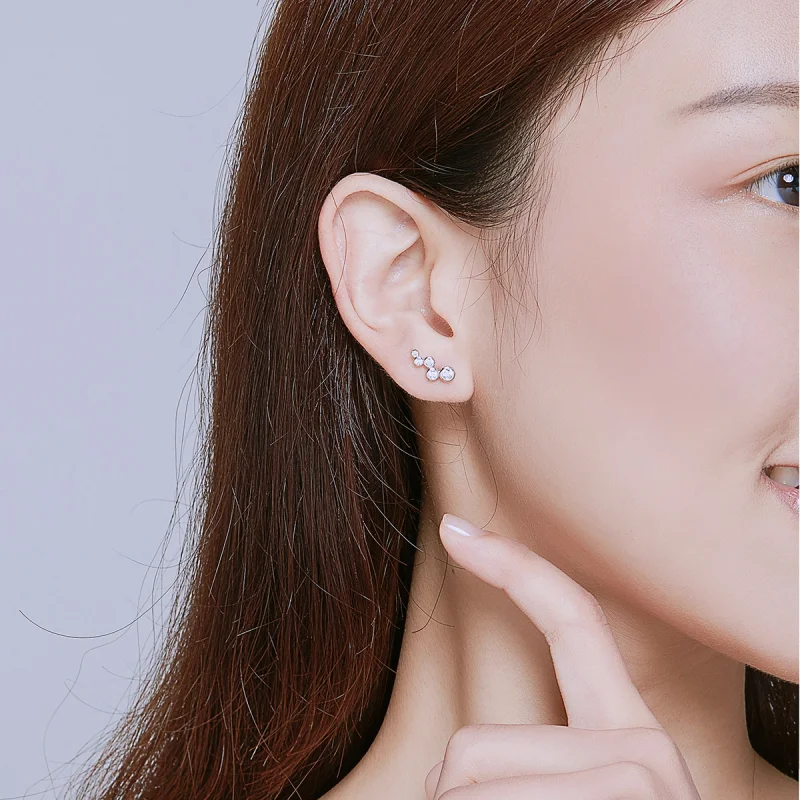 (Bild für) Silberne glänzende Eleganz-Ohrstecker im Pandora-Stil - BSE235 - Ansicht 7