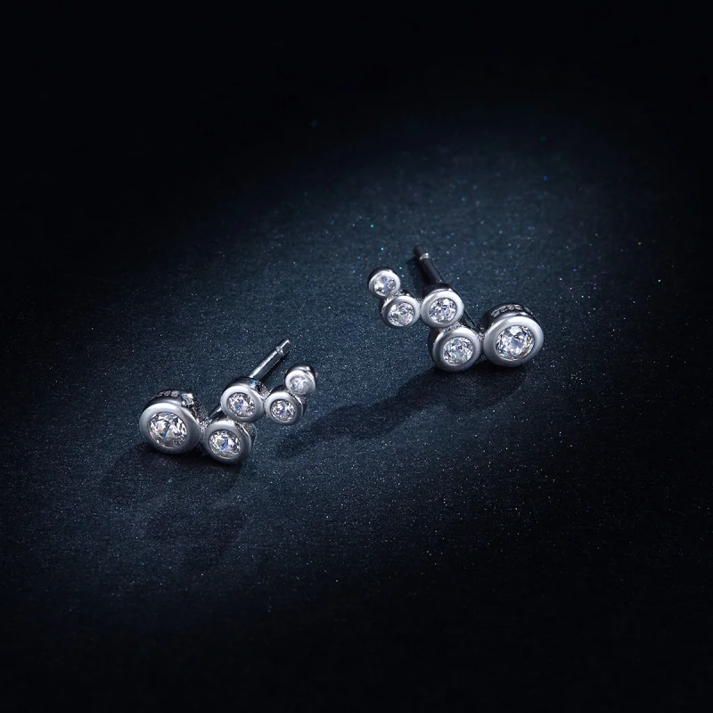 (Bild für) Silberne glänzende Eleganz-Ohrstecker im Pandora-Stil - BSE235 - Ansicht 8