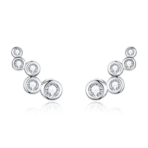 (Bild für) Silberne glänzende Eleganz-Ohrstecker im Pandora-Stil - BSE235