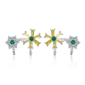 (Bild für) Silberne Gänseblümchen-Ohrstecker im Pandora-Stil - SCE487