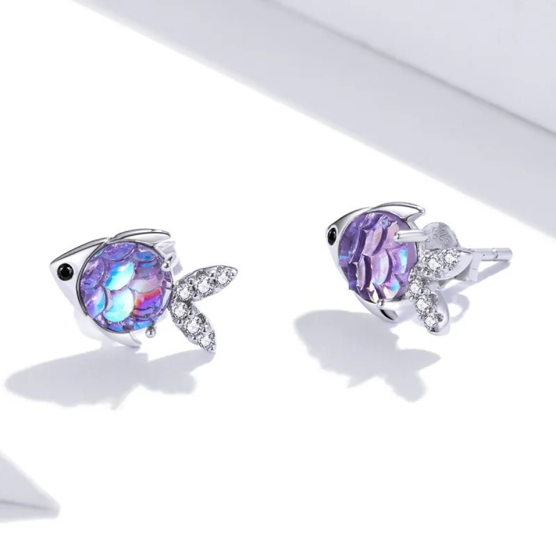 (Bild für) Silberne „Happy Little Fish“-Ohrstecker im Pandora-Stil - SCE1028 - Ansicht 3