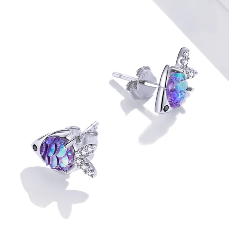 (Bild für) Silberne „Happy Little Fish“-Ohrstecker im Pandora-Stil - SCE1028 - Ansicht 4