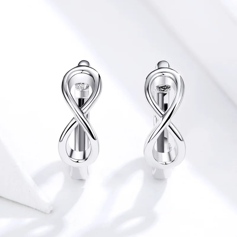 (Bild für) Silberne „Infinite Love“-Creolen im Pandora-Stil - SCE743 - Ansicht 2