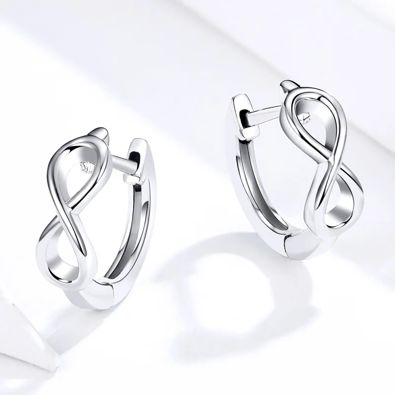 (Bild für) Silberne „Infinite Love“-Creolen im Pandora-Stil - SCE743 - Ansicht 3
