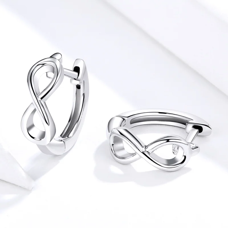 (Bild für) Silberne „Infinite Love“-Creolen im Pandora-Stil - SCE743 - Ansicht 4