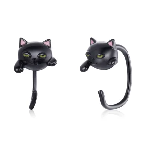 (Bild für) Silberne Katzen-Ohrstecker im Pandora-Stil - SCE1125