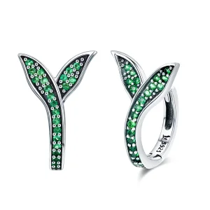 (Bild für) Silberne „Knospen des Frühlings“-Creolen im Pandora-Stil - SCE295