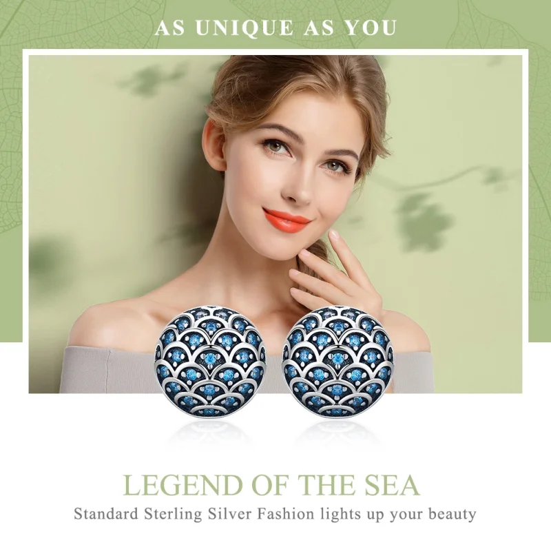 (Bild für) Silberne Legend of The Sea-Ohrstecker im Pandora-Stil - SCE239 - Ansicht 2