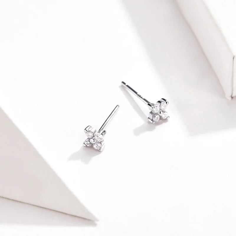 (Bild für) Silberne Ohrstecker „Blume des Lichts“ im Pandora-Stil - SCE648 - Ansicht 2