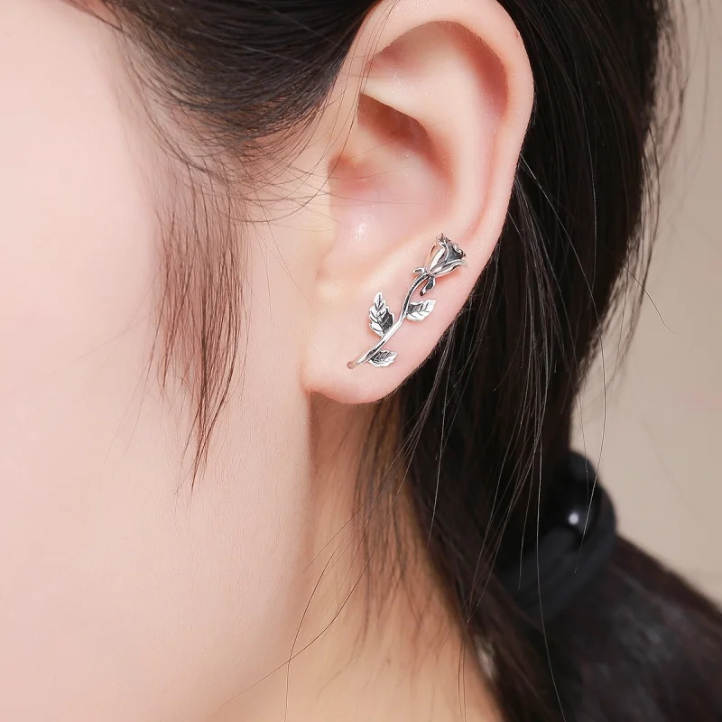 (Bild für) Silberne Rose Love-Ohrstecker im Pandora-Stil - SCE380 - Ansicht 7