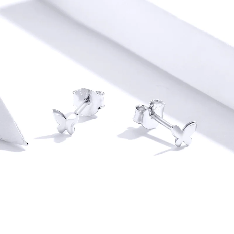 (Bild für) Silberne Schmetterlings-Ohrstecker im Pandora-Stil - SCE775 - Ansicht 3