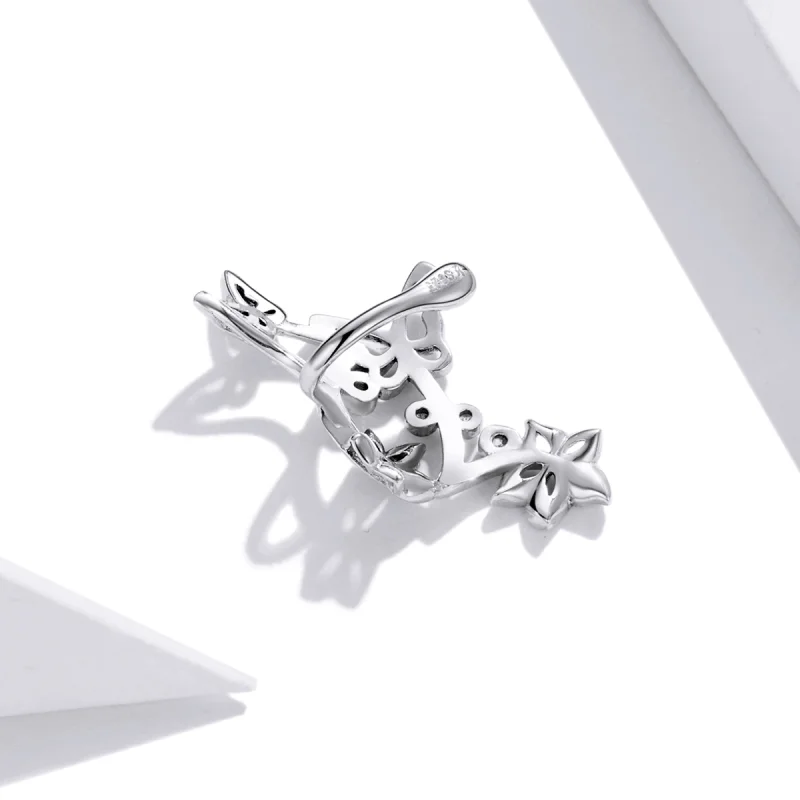(Bild für) Silberne Schmetterlings- und Ranken-Ohrstecker im Pandora-Stil - SCE1158 - Ansicht 4