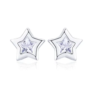 (Bild für) Silberne „Secret of Stars“-Ohrstecker im Pandora-Stil - SCE437