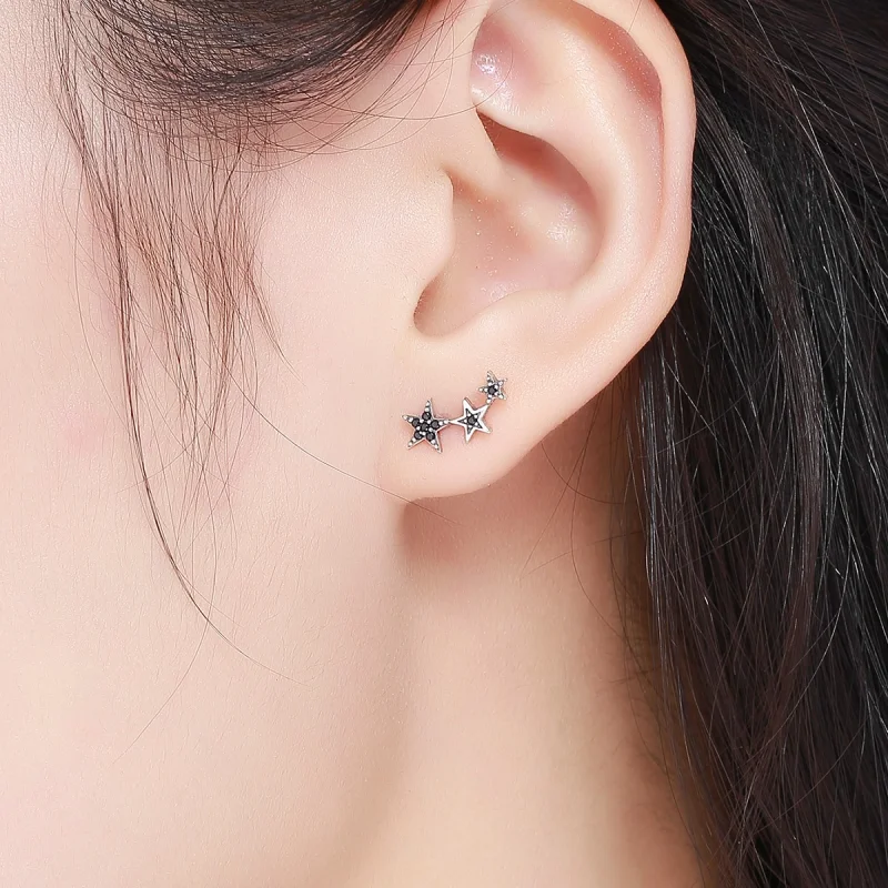 (Bild für) Silberne „Secrets of Stars“-Ohrstecker im Pandora-Stil - SCE292 - Ansicht 7