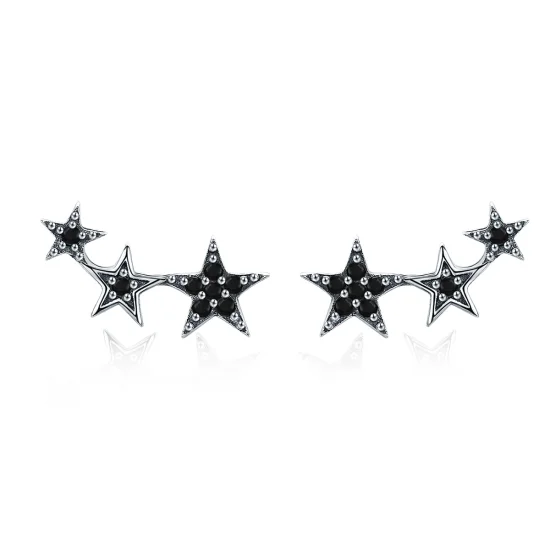 (Bild für) Silberne „Secrets of Stars“-Ohrstecker im Pandora-Stil - SCE292