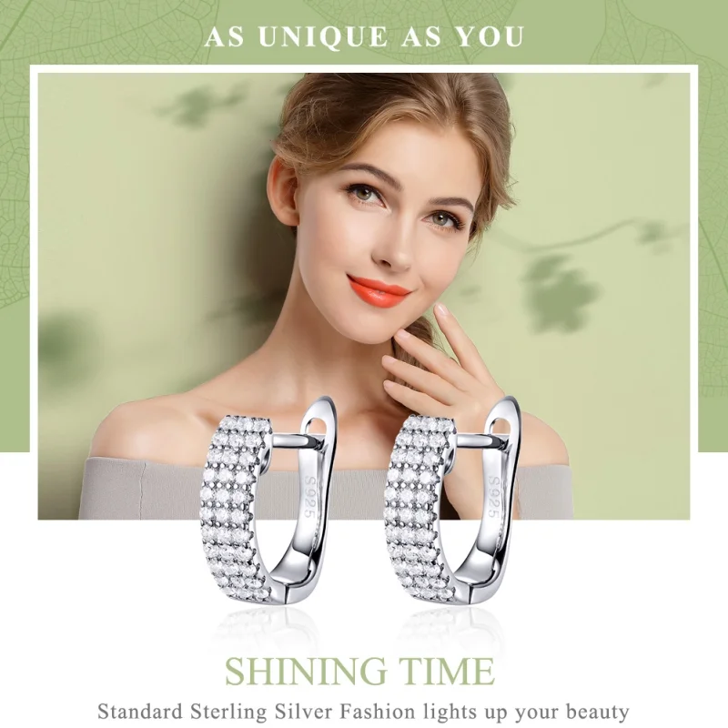 (Bild für) Silberne „Shining Time“-Creolen im Pandora-Stil - SCE560 - Ansicht 3