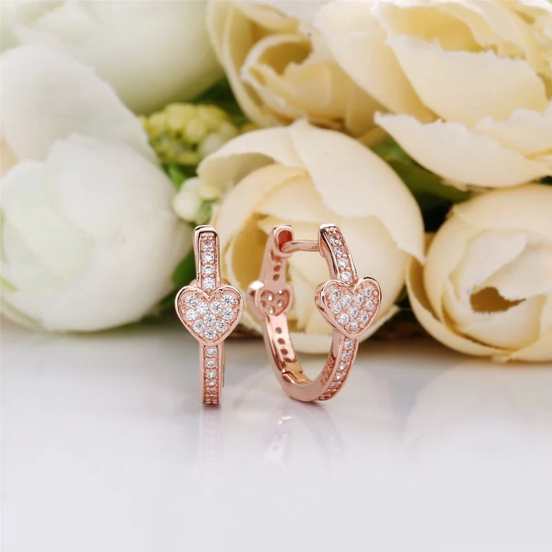 (Bild für) Verführerische Herz-Creolen, PANDORA Rose™ und klare CZ - 287290CZ - Ansicht 2
