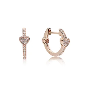 (Bild für) Verführerische Herz-Creolen, PANDORA Rose™ und klare CZ - 287290CZ