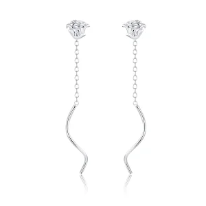 (Bild für) Elegante Rosen-Hängeohrringe im Pandora-Stil - BSE441
