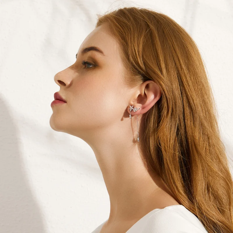 (Bild für) Hängende Ohrringe im Pandora-Stil mit Blumenmotiv - BSE288 - Ansicht 11