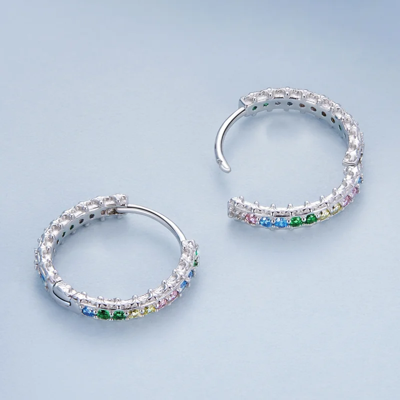 (Bild für) Creolen aus Zirkonium im Pandora-Stil mit Musterfarbe - BSE683 - Ansicht 4