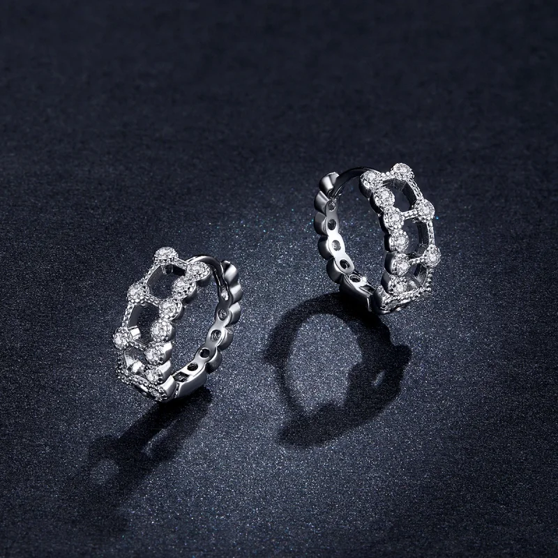 (Bild für) Einfache doppellagige Creolen im Pandora-Stil - BSE458 - Ansicht 5