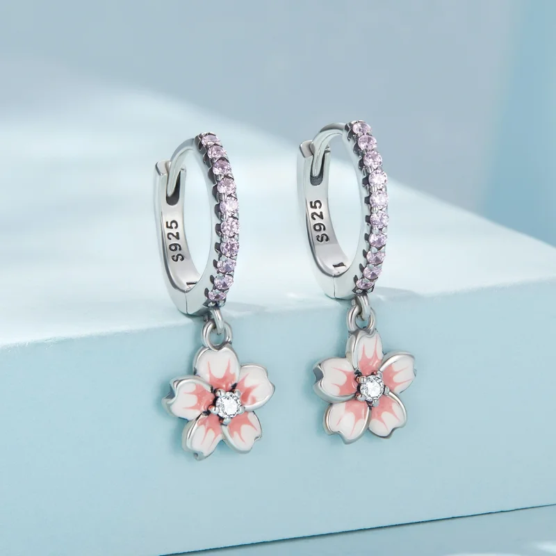 (Bild für) Kirschblüten-Creolen im Pandora-Stil - SCE1509 - Ansicht 2