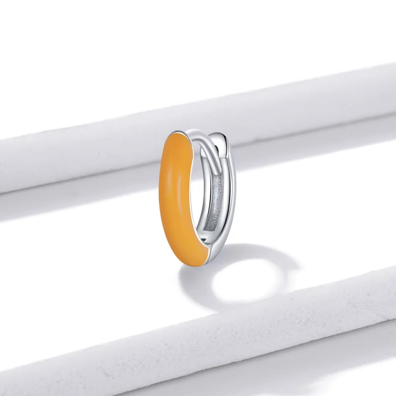 (Bild für) Kleine orange Creolen im Pandora-Stil - BSE488-OR - Ansicht 2