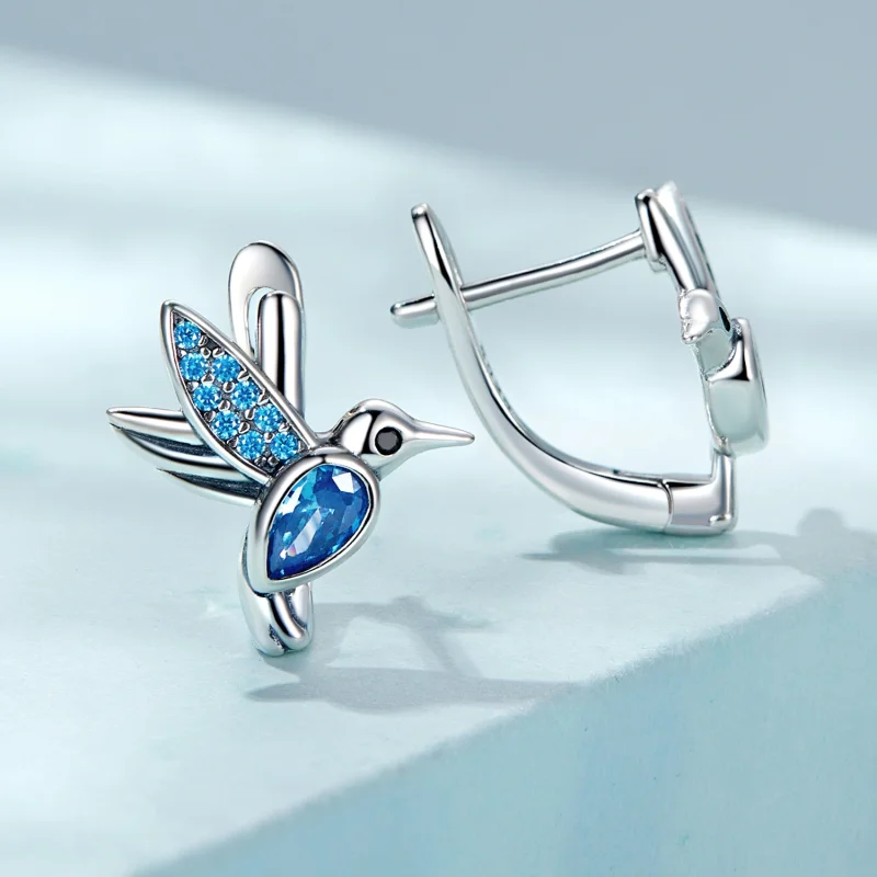 (Bild für) Kolibri-Creolen im Pandora-Stil - SCE1503 - Ansicht 3