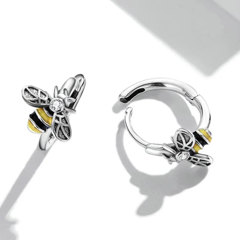 (Bild für) Mini-Bienen-Creolen im Pandora-Stil - SCE1337 - Ansicht 4