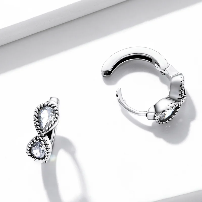 (Bild für) Minimalistische Creolen mit Unendlichkeitssymbol im Pandora-Stil - BSE538 - Ansicht 4