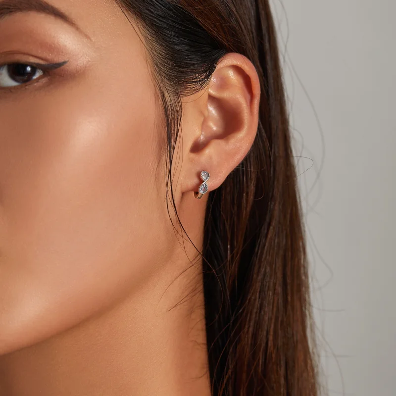 (Bild für) Minimalistische Creolen mit Unendlichkeitssymbol im Pandora-Stil - BSE538 - Ansicht 7