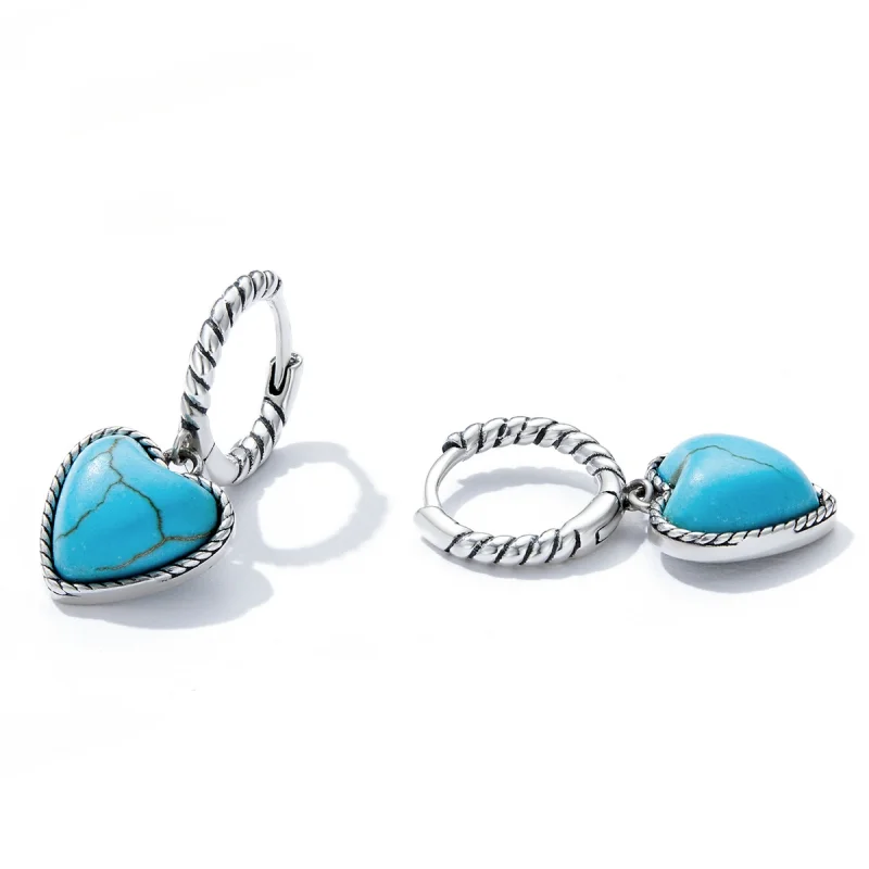 (Bild für) Pandora Style Love Türkis Creolen - BSE589 - Ansicht 3