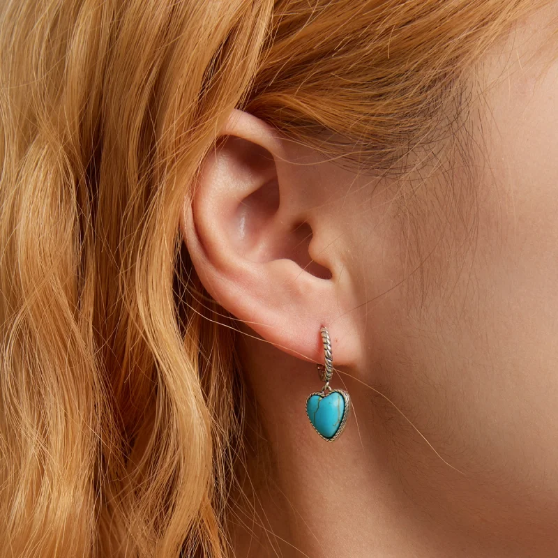 (Bild für) Pandora Style Love Türkis Creolen - BSE589 - Ansicht 6