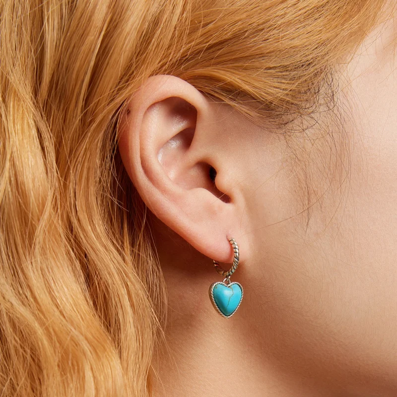 (Bild für) Pandora Style Love Türkis Creolen - BSE589 - Ansicht 7