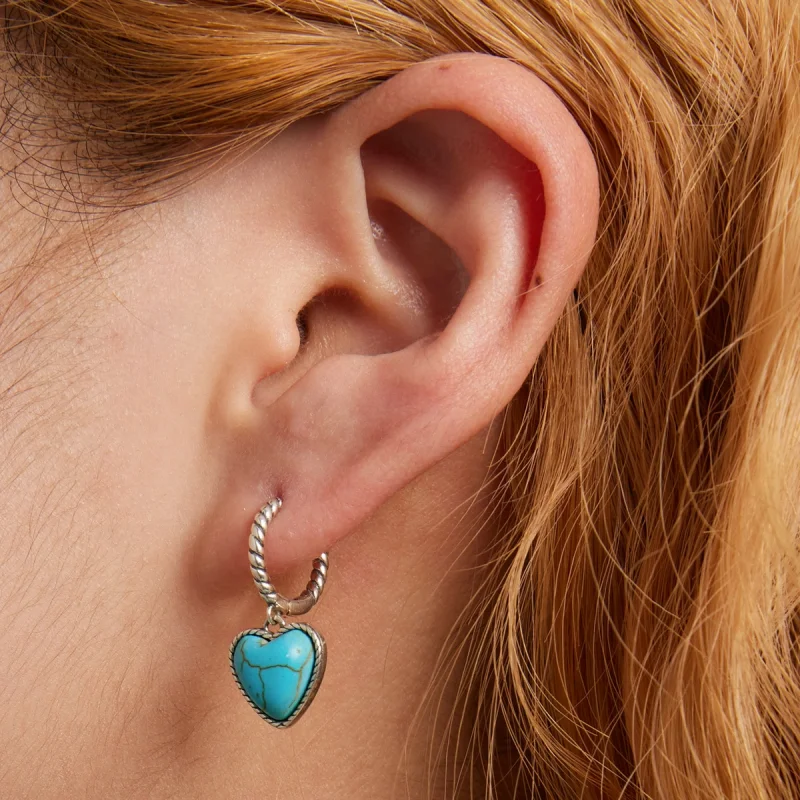(Bild für) Pandora Style Love Türkis Creolen - BSE589 - Ansicht 8