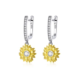 (Bild für) Sonnenblumen-Creolen im Pandora-Stil - BSE469