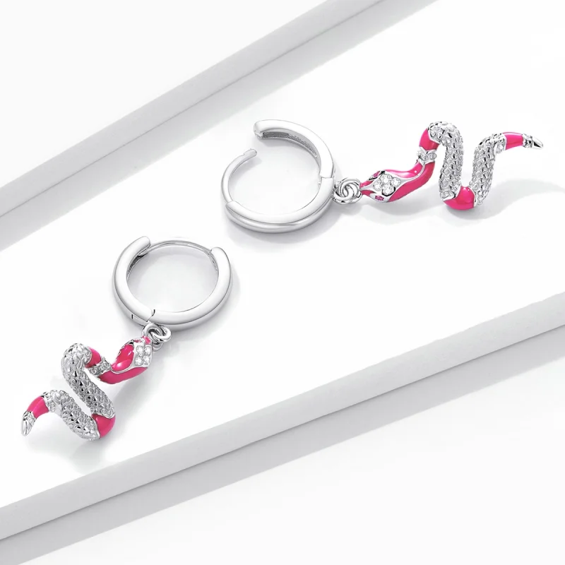 (Bild für) Zarte Creolen „Spirit Serpent“ im Pandora-Stil - BSE577 - Ansicht 3