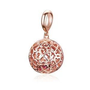 (Bild für) Bewegungsklee-Anhänger im Pandora-Stil aus Roségold - SCC1127