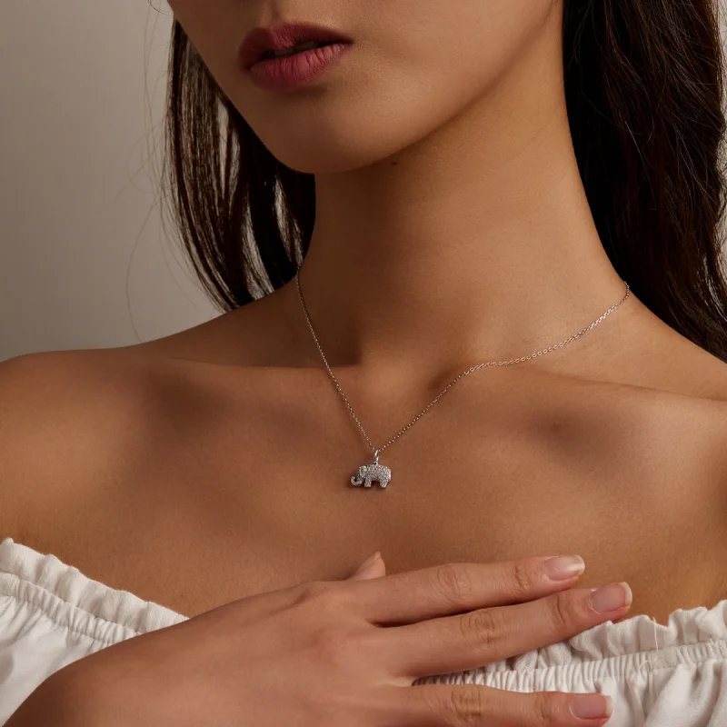(Bild für) Exquisite Elefanten-Halskette im Pandora-Stil - BSN239-A - Ansicht 3