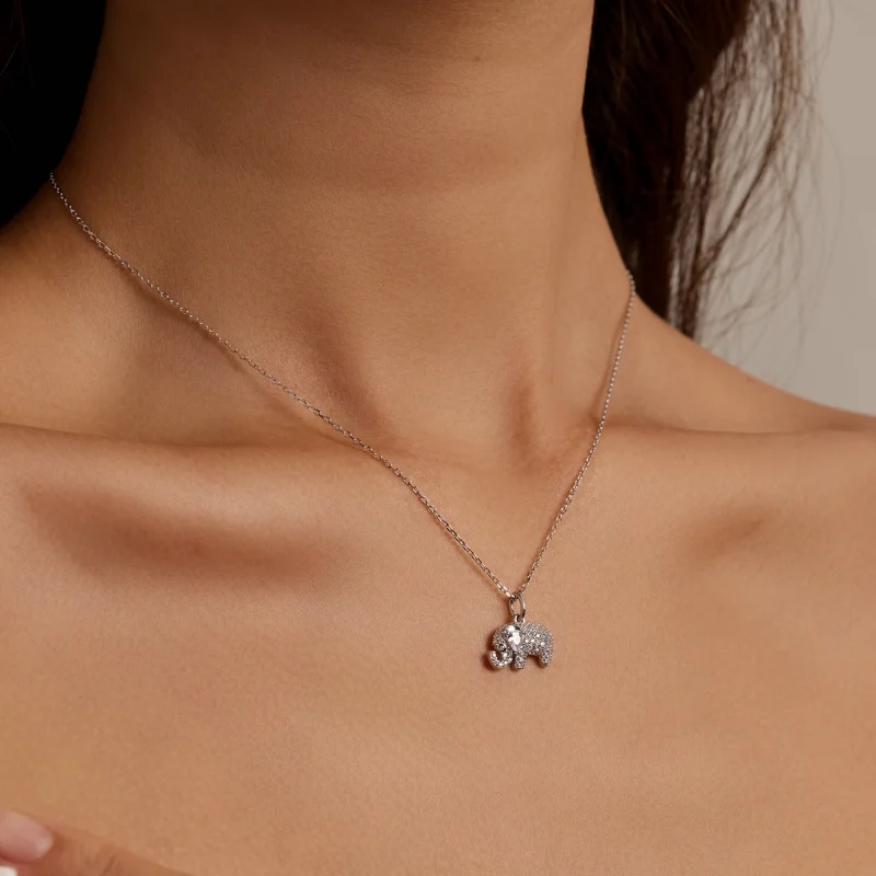 (Bild für) Exquisite Elefanten-Halskette im Pandora-Stil - BSN239-A - Ansicht 4