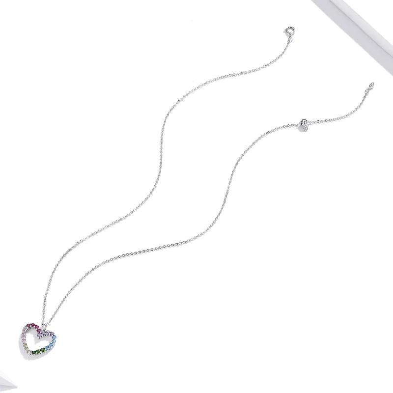 (Bild für) Halskette mit Anhänger „Liebe zum Regenbogen“ im Pandora-Stil aus Silber - SCN44 - Ansicht 5
