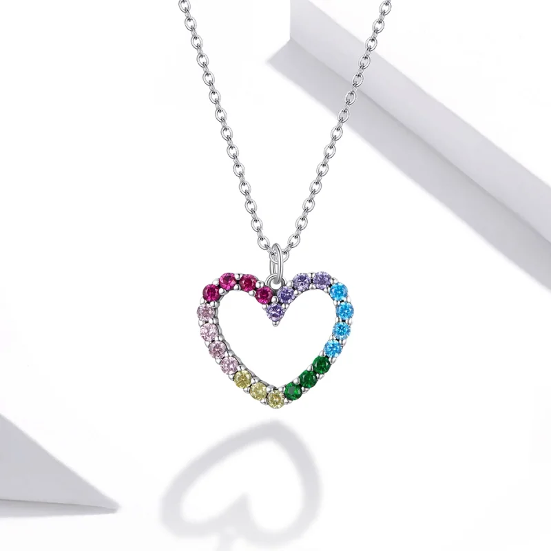 (Bild für) Halskette mit Anhänger „Liebe zum Regenbogen“ im Pandora-Stil aus Silber - SCN44 - Ansicht 6