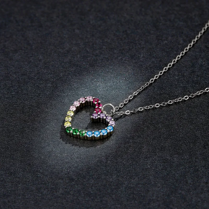 (Bild für) Halskette mit Anhänger „Liebe zum Regenbogen“ im Pandora-Stil aus Silber - SCN44 - Ansicht 7